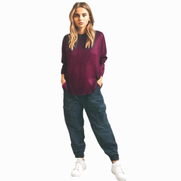 Buffalo David Bitton Sweaters - Buffalo David Bitton Magenta Pink Women’s Crewneck Sweater, Size XL